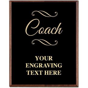 Crown Awards Coach Plaques, Custom Engraved Coaching Trophy Plaque Award, Great Customizable Team Coaches Gift Prime