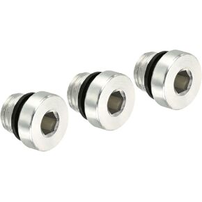 PATIKIL M26*1.5 Internal Hex Head Pipe Fitting Plug, Male Thread 45# Steel Socket Plug with Sealing Ring for Terminate Pipe Ends
