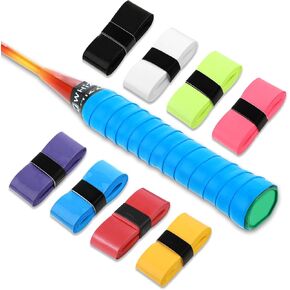8 Pcs Tennis Racket Grip Tape, Tennis Grip Anti Slip Overgrips Precut Tennis Finishing Tape Comfort Sweat Absorbent Grip Wrap Your Racquet for High Performance