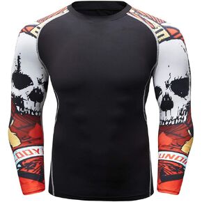 Men's Soft Fit Long Sleeve Workout Rashguard Cool Dry Compression Fitness Shirt