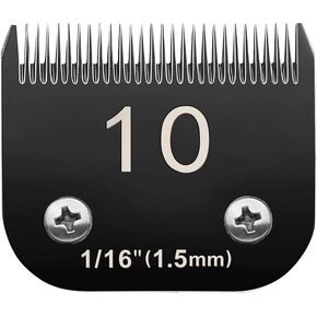 Docal 10# Pet Dog Grooming Detachable Blades, Compatible with Andis Size-10# Cut Length 1/16"(1.5mm), Most A5,KM Series Clippers,Made of Ceramic Blade (Black)