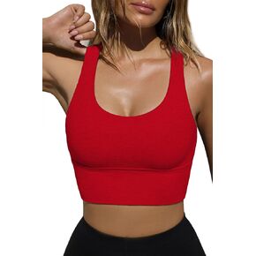 iGENJUN Women's Racerback Sports Bras - Scoop Neck Padded Low Impact Yoga Workout Bra with Built in Bra