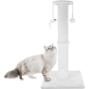 Cat Scratching Post 34 Inches Heavy Duty and Thicker Cat Scratching Post Sisal Rope with Hanging Ball and Mice Scratching Post for Indoor Cats and Adult(Green)