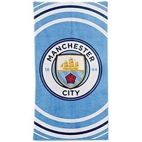 Manchester City FC Official Pulse Design Towel (One Size) (Blue/White)