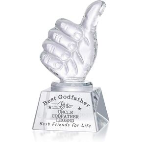LONGWIN Gifts for Brother Crystal Awards with Thumbs Up, Brother Birthday from Sister Brother, Unique Presents for Brother Adult