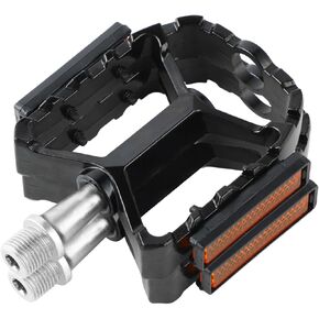 2 Pair of Bicycle Pedals, Bike Pedals, Metal Pedals, Bicycle Pedals with reflectors, Bicycle Pedals with Reflective Stripes for All Types of Bicycles