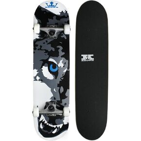 Krown Rookie Animal Skateboard - Pro Style Quality - Maple 7-Ply Deck, Aluminum Trucks, Urethane Wheels, Precision Bearings - The Perfect Beginners First Board