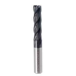 Roughing End Mill JESTUOUS HSS Square Nose 4 Flute Fine Tooth Bit 1/2" Shank Dia. 2" Flute Length for Milling Metal Steels,1 Piece