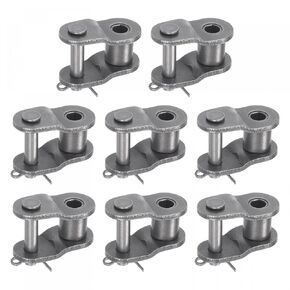 uxcell 8Pcs #60 Chain Offset Half Link Roller, 3/4" Pitch Carbon Steel, Standard Chain End Connector Split Links for 12A Chain