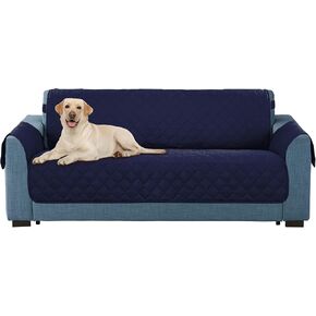 E-Living Store Z01682 Reversible Furniture Protector with 2 Inch Elastic Strap, Machine Washable, Perfect for Pet and Kids, Seat Width Up to 30", Recliner, Navy