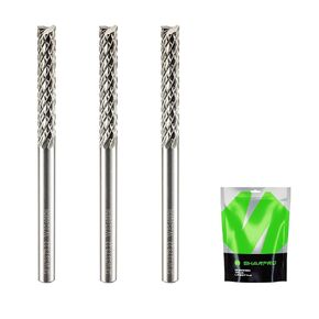 Tungsten Carbide Bur Die Grinder Drill Bit 1/8 Inch Shank and 1/8 Inch Cutting Dia. Milling Cutter for Dremel Bit Rotary Tools PCB Wood HDF Carbon Fiber and Hand-held Router Metal Grinding