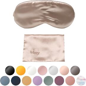 Blissy Silk Sleep Mask - Silk Eye Sleeping Mask for Women & Men for Total Blackout - 100% Pure Mulberry Silk, 22 Momme 6a Fibers - Blindfold Silk Sleep Mask Side Sleeper Eye Cover (Champagne)