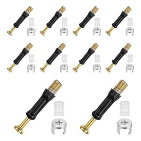 Giantree 10 Set Cam Locks for Furniture 35mm Furniture Cam Screws, 3-in-Furniture Cam Lock Fasteners Bolt Fittings Fasteners Hardware Parts for Cabinet Drawer Dresser