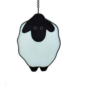 Stained Glass Window Hanging Sheep Sun Catcher Home Decoration Birthday Gift, to Friends, Ladies, and mom
