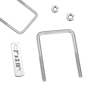 12 Pcs U-Bolts 2 Inch Wide,1/4"x 3.15" Square U-Bolts,U Bolt Clamp in Zinc with Nuts and Frame Plates, Square u-Bolt Kit for Boat Trailer Mounting Axle
