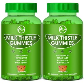 Milk Thistle Gummies, Liver Cleanse Gummy, Organic Liver Detox Supplements for Men & Women - 120 Gummies