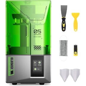 ELEGOO Mars 5 Resin 3D Printer, 4K 6.6" Mono LCD, Overheat Protection, Smart Mechanical Sensor, Auto-Leveling, Printing Size of 5.91 x 5.65 x 3.53 inch