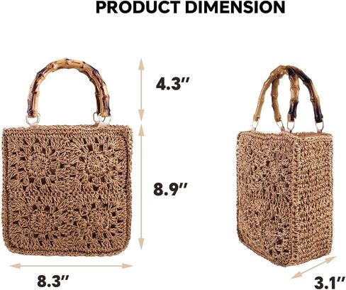 YYW Cute Handwoven Rattan Straw Bag for Women, Boho Beach Tote Bag with Feathers Ornaments Drawstring bag and Hanging Strap in Saudi Arabia