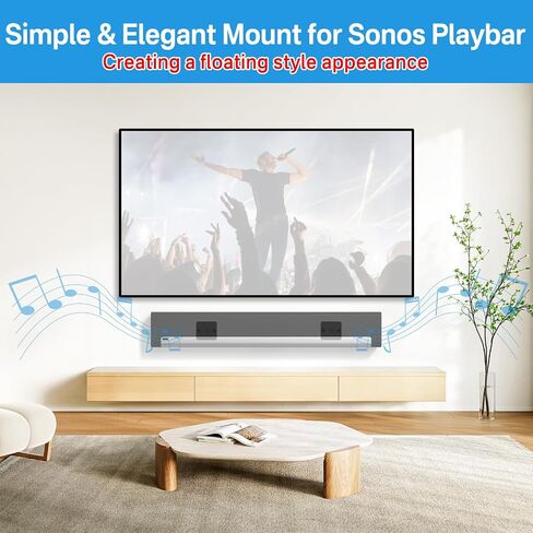 notiela حامل مكبر الصوت المعدني لقوس Sonos Arc على الحائط - حامل جدار عائم لحامل Sonos Arc سهل التركيب، دعامة تثبيت لحامل شريط الصوت Sonos Arc لتوفير المساحة in Kuwait