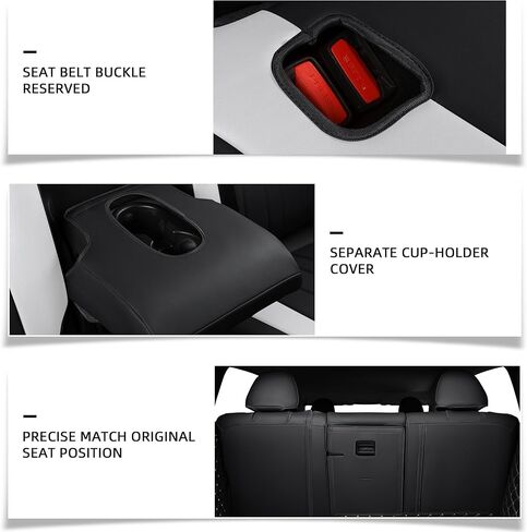 Car Seat Covers Full Set for Tesla Model Y 2020 2021 2022 2023 2024 Full Surround Nappa Leather Car Seat Protector for Women Red in Kuwait