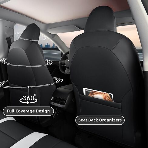 Car Seat Covers Full Set for Tesla Model Y 2020 2021 2022 2023 2024 Full Surround Nappa Leather Car Seat Protector for Women Red in Kuwait