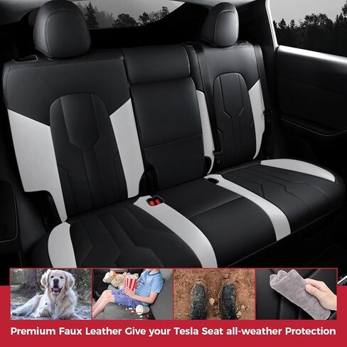 Car Seat Covers Full Set for Tesla Model Y 2020 2021 2022 2023 2024 Full Surround Nappa Leather Car Seat Protector for Women Red in Kuwait