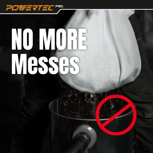 أكياس مكنسة كهربائية POWERTEC PRO Premium Shop للفوضى الرطبة وحطام الغبار الجاف 5 قطع، لأكياس فلتر Ridgid VF3501 23738 مقاس C، أكياس استبدال المكنسة الكهربائية لمتجر Ridgid 4000RV، WD40700 (75087) in Saudi Arabia