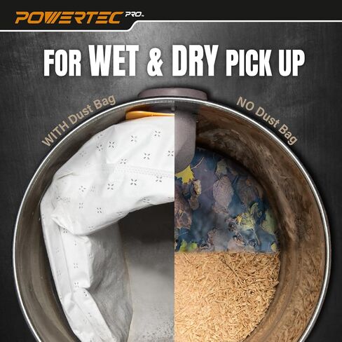 أكياس مكنسة كهربائية POWERTEC PRO Premium Shop للفوضى الرطبة وحطام الغبار الجاف 5 قطع، لأكياس فلتر Ridgid VF3501 23738 مقاس C، أكياس استبدال المكنسة الكهربائية لمتجر Ridgid 4000RV، WD40700 (75087) in Saudi Arabia