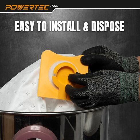 أكياس مكنسة كهربائية POWERTEC PRO Premium Shop للفوضى الرطبة وحطام الغبار الجاف 5 قطع، لأكياس فلتر Ridgid VF3501 23738 مقاس C، أكياس استبدال المكنسة الكهربائية لمتجر Ridgid 4000RV، WD40700 (75087) in Saudi Arabia