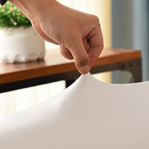Waterproof Armrest Covers Luxury PU Leather Stretch Arm Covers for Chairs Couch Sofa Wipeable Armchair Slipcovers for Recliner Sofa 2pcs, Cream in Saudi Arabia