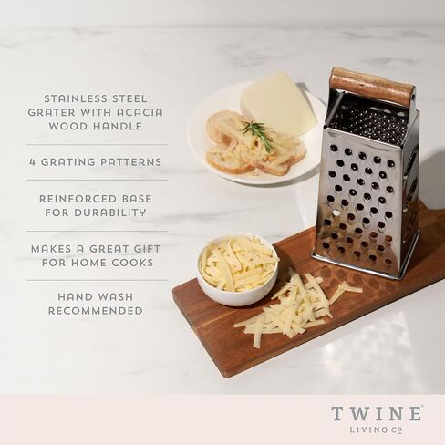 Twine Acacia Cheese Plane Hard Cheese Slicer - Charcuterie Board Cheese Slicer Stainless Steel with Acacia Handle - Set of 1 in Saudi Arabia
