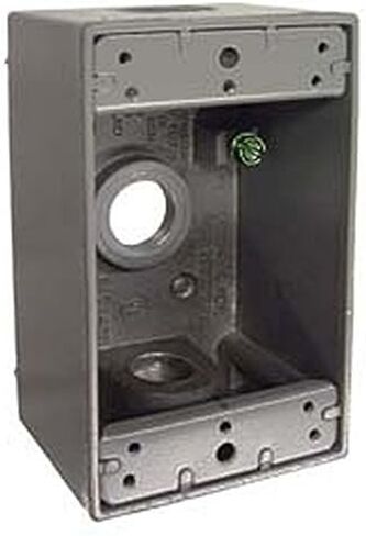 صندوق مقاوم للماء Hubbell-Raco 5320-0، 1 عصابة، منافذ 3/1/2 بوصة، رمادي (عبوة من 20 قطعة) in Kuwait