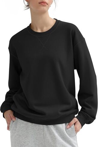 PUMIEY Women's Oversized Sweatshirt Crewneck Long Sleeve Loose Pullover Tops Fall Fashion Airy Collection in Kuwait