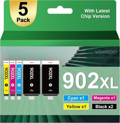 901XL 901 Ink High Yield Remanufactured Ink Cartridges Replacement for HP 901 Ink Cartridges for HP Ink 901 XL Works with Officejet 4500 J4524 J4540 J4550 J4580 J4624 J4680 (Black, Color, 2-Pack) in Saudi Arabia