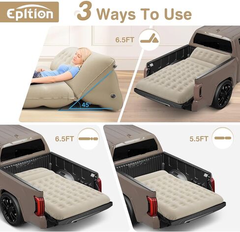 Adjustable Truck Bed Air Mattress for 5.5-6.5 Ft with Pump-Mattress Portable for Home,Tent,Camping & Guests, Travel,Gifts-Full Size Truck- 800lb Weight Capacity in Saudi Arabia