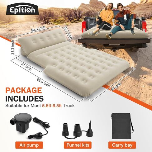 Adjustable Truck Bed Air Mattress for 5.5-6.5 Ft with Pump-Mattress Portable for Home,Tent,Camping & Guests, Travel,Gifts-Full Size Truck- 800lb Weight Capacity in Saudi Arabia