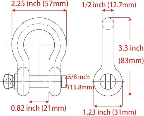 القوس مرساة D تكبل الفولاذ المقاوم للصدأ 316 دي حلقة مزورة نوع الترباس تكبل الأجهزة البحرية in Kuwait