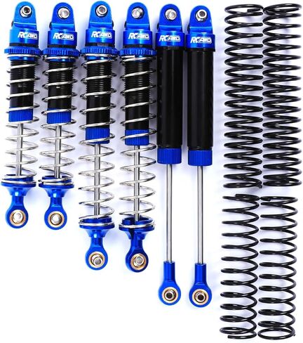 RCAWD Aluminum Shock Absorbers with Spare Springs Front Rear 6pcs for Losi 1/10 Baja Rey Hammer Rey U4 Upgrade Parts (Red) in Saudi Arabia