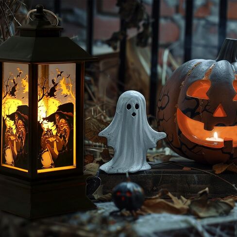 3PCS Halloween Decor Lantern for Outdoor Home Decoration, Mini Flameless Death Jack-o'-Lantern Witch Lantern for Halloween Party Supplies Gifts Table Decor, Spooky Halloween Candle Lantern in Saudi Arabia