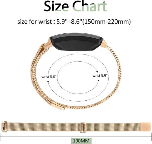 Amzpas for Fitbit Inspire 2 Bands Women Men, Stainless Steel Mesh Loop Adjustable Magnetic Replacement Straps Compatible with Fitbit Inspire 2 / Fitbit Inspire HR Fitness Tracker in Saudi Arabia