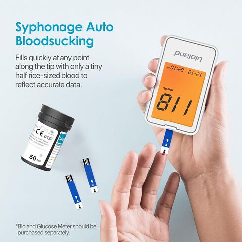 G-425-3S Diabetic Blood Test Strips*100, Used for G-425-3 Blood Glucose Monitor, 0.7μl Blood Sample, Accurate Measurement, Results in 5 Seconds, 2 Bottles of 50 Pieces Each in Saudi Arabia