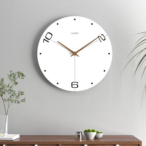 12 Inch Modern Minimalist Silent Wooden Wall Clock Quartz Clock Office Living Room Bedroom Dining Room Decoration (3014D, 12-inch) in Saudi Arabia