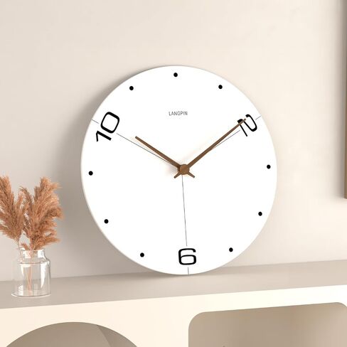 12 Inch Modern Minimalist Silent Wooden Wall Clock Quartz Clock Office Living Room Bedroom Dining Room Decoration (3014D, 12-inch) in Saudi Arabia