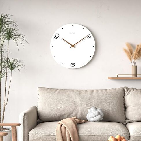 12 Inch Modern Minimalist Silent Wooden Wall Clock Quartz Clock Office Living Room Bedroom Dining Room Decoration (3014D, 12-inch) in Saudi Arabia