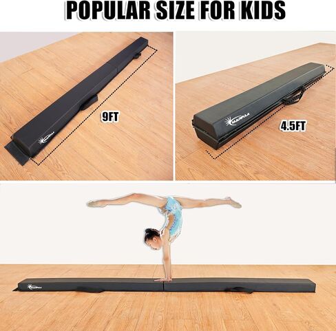 6 FT / 8 FT / 9 FT / 10 FT Folding Gymnastic Balance Beam for Kids with Carry Bag for Home and Club Use in Kuwait