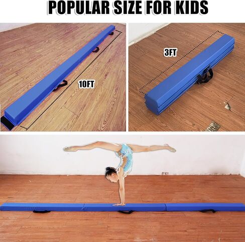6 FT / 8 FT / 9 FT / 10 FT Folding Gymnastic Balance Beam for Kids with Carry Bag for Home and Club Use in Kuwait