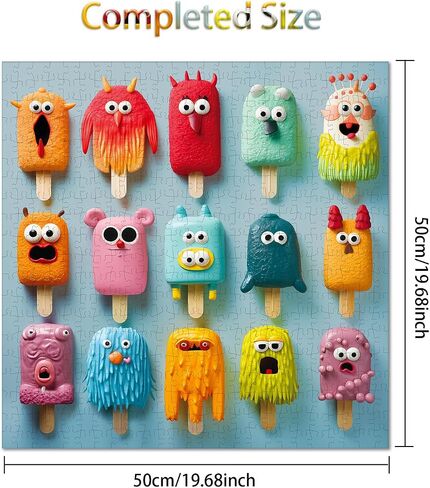 500 Pieces Jigsaw Puzzles for Adults and Teens and Kids Family Happy Gift Colorful Popsicles (Monster Popsicles) in Saudi Arabia