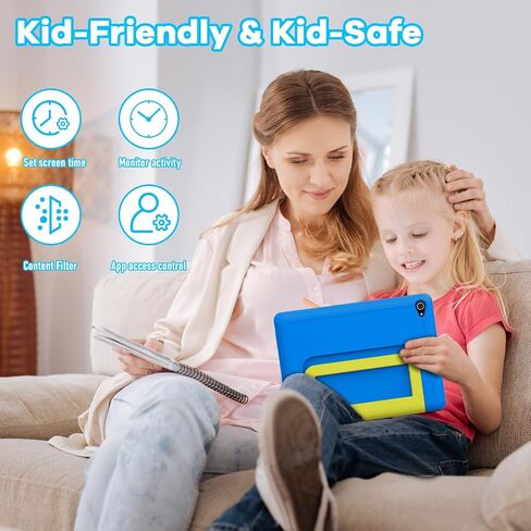 Kids Tablet｜Upgraded Android 14 Tablet 10 inch for Kids with Protective Case｜Octa-Core｜8+64GB TF Card Expandable｜Dual Camera｜Parental Control｜Pre-intalled KIDOZ｜Great Gift for Toddler(Blue) in Saudi Arabia