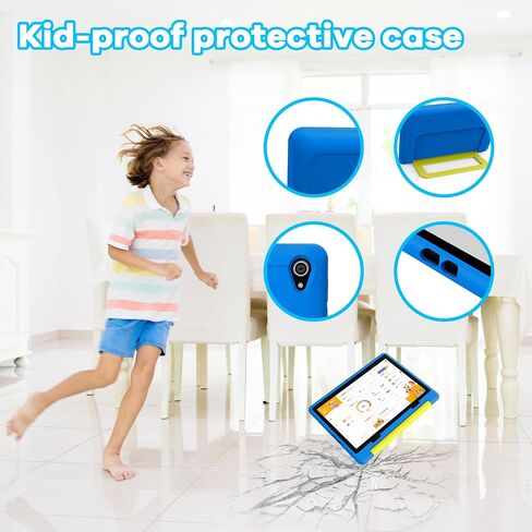 Kids Tablet｜Upgraded Android 14 Tablet 10 inch for Kids with Protective Case｜Octa-Core｜8+64GB TF Card Expandable｜Dual Camera｜Parental Control｜Pre-intalled KIDOZ｜Great Gift for Toddler(Blue) in Saudi Arabia