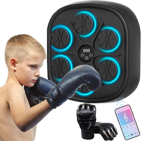 2024 Pink Music Boxing Machine, Music Boxing Machine for Adults, 9 Speeds and 9 Modes, with Boxing Gloves, for Home Indoor Exercise Boxing Machine in Saudi Arabia